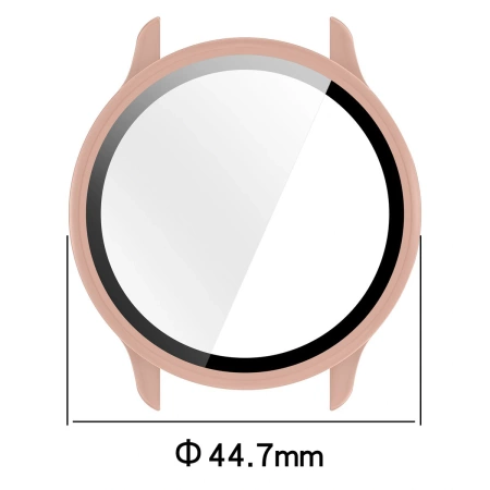 Etui ze szkłem do zegarka Bizon Case+Glass Watch do Garmin Vivoactive 6, różowe