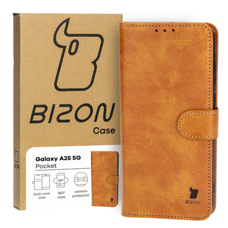 Etui z klapką Bizon Case Pocket do Galaxy A25 5G, brązowe