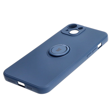 Etui Bizon Case Silicone Ring Sq do iPhone 15 Plus, granatowe
