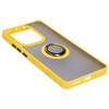 Etui z uchwytem na palec Bizon Case Hybrid Ring do Xiaomi Poco M6 Pro 4G / Xiaomi Redmi Note 13 Pro 4G, przydymione z żółtą ramką