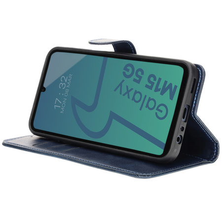 Etui z klapką Bizon Case Pocket do Galaxy M15 5G, granatowe