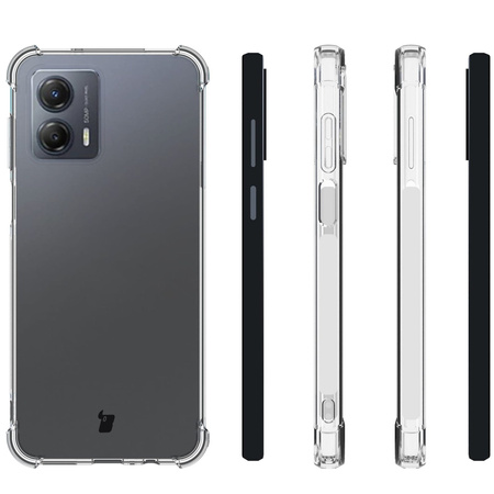 Etui + 2x szkło + obiektyw Bizon Case Clear Pack do Motorola Moto G53 5G, przezroczyste