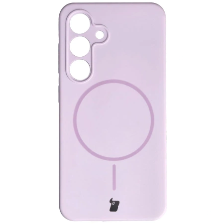 Silikonowe etui z pierścieniem magnetycznym Bizon Soft Case Magnetic do Galaxy S24, jasnofioletowe