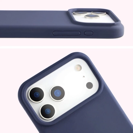 Silikonowe etui Bizon Soft Case do iPhone 17 Pro Max, ciemnoniebieskie