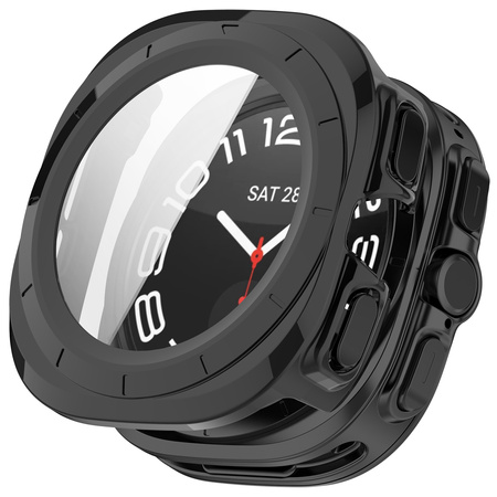Etui ze szkłem do zegarka Bizon Case+Glass Watch do Galaxy Watch Ultra 2 / 1, czarne