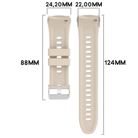 Silikonowy pasek Bizon Strap Watch Silicone T do Huawei Watch 5 46 mm, beżowy