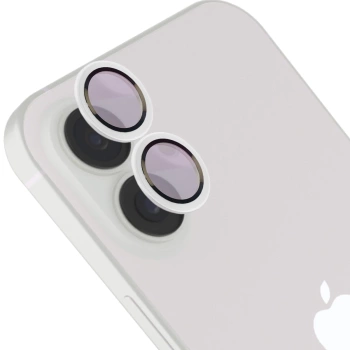 Szkło na aparat z aplikatorem Bizon Glass Snap Lens do iPhone 17, 1 zestaw, biała ramka
