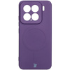 Silikonowe etui z pierścieniem magnetycznym Bizon Case Silicone Magnetic Sq do Xiaomi 15, śliwkowe