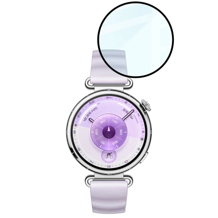 Szkło hybrydowe Bizon Glass Watch Edge Hybrid dla Huawei Watch GT6 41 mm, czarne