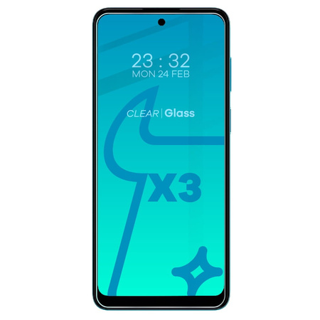 3x Szkło hartowane + szybka na aparat Bizon Glass Clear Pack do Motorola Moto G22