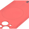 Etui Bizon Case Silicone MagSafe Sq do Apple iPhone 13 Mini, brudny róż