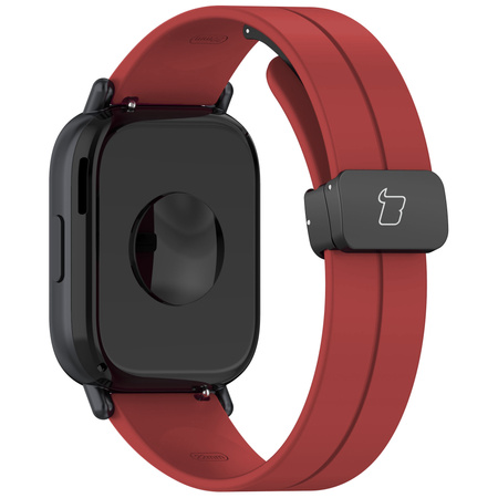 Silikonowy pasek Bizon Strap Watch Silicone L do Quick Release 22 mm, burgundowy