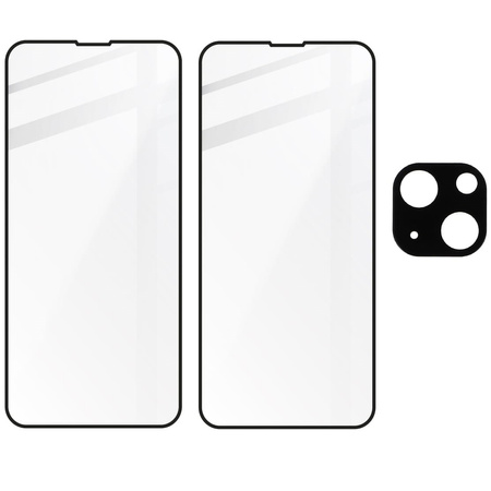 2x Szkło + szybka na aparat Bizon Edge Pack do iPhone 13 Mini