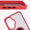 Etui z uchwytem na palec Bizon Case Hybrid Ring do Xiaomi POCO F7, przydymione z czerwoną ramką