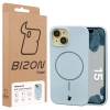 Silikonowe etui z pierścieniem magnetycznym Bizon Soft Case Magnetic do iPhone 15, błękitne