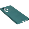 Silikonowe etui z pierścieniem magnetycznym Bizon Case Silicone Magnetic do Galaxy S25 Ultra, ciemnozielone