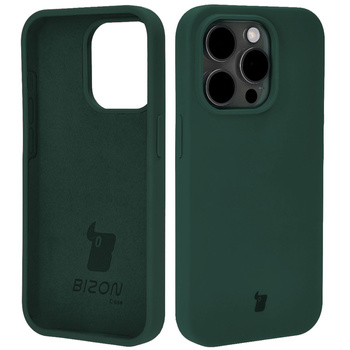 Etui silikonowe do iPhone 15 Pro Bizon Soft Case, ciemnozielone