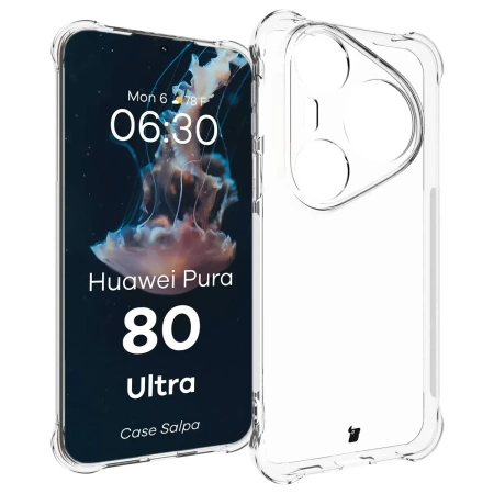 Elastyczne etui Bizon Case Salpa do Huawei Pura 80 Ultra, przezroczyste