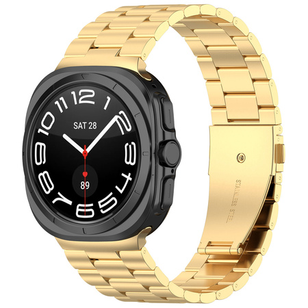 Pasek ze stali nierdzewnej Bizon Strap Watch Aura do Galaxy Watch Ultra 2 / 1, złoty