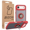 Etui z uchwytem na palec Bizon Case Hybrid Ring do iPhone Air, przydymione z czerwoną ramką