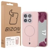 Silikonowe etui z pierścieniem magnetycznym Bizon Soft Case Magnetic do Xiaomi 17, jasnoróżowe