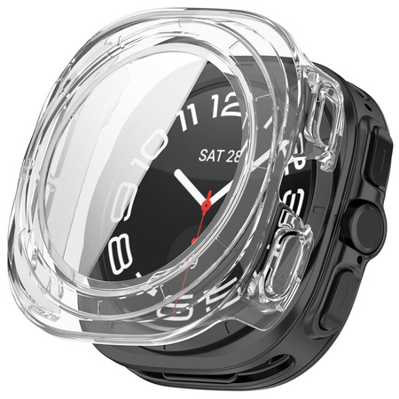Etui ze szkłem do zegarka Bizon Case+Glass Watch do Galaxy Watch Ultra 2 / 1, przezroczyste