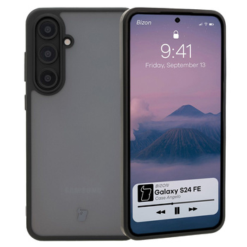 Etui Bizon Case Angelo do Galaxy S24 FE, półprzezroczyste z czarną ramką