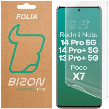 Folia hydrożelowa na ekran Bizon Glass Hydrogel Front do Xiaomi Redmi Note 13 Pro Plus 5G / Redmi Note 14 Pro 5G / Redmi Note 14 Pro Plus 5G / POCO X7, 1 sztuka