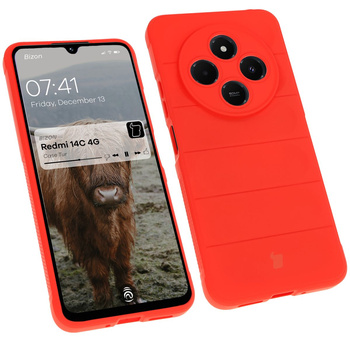 Pancerne etui Bizon Case Tur do Xiaomi Redmi 14C 4G / POCO C75, czerwone