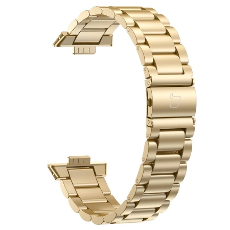 Pasek ze stali nierdzewnej Bizon Strap Watch Aura do Huawei Watch Fit 4 Pro/Fit 4/Fit 3, złoty