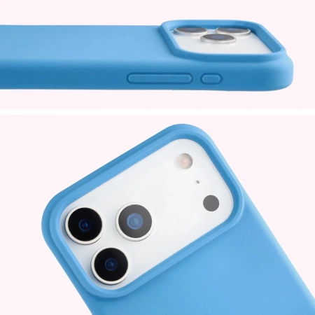 Silikonowe etui Bizon Soft Case do iPhone 17 Pro Max, niebieskie