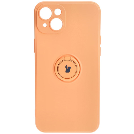 Etui Bizon Case Silicone Ring Sq do iPhone 15 Plus, pomarańczowe