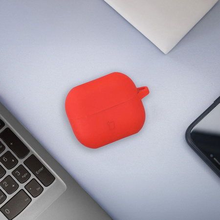 Silikonowe etui z karabińczykiem Bizon Case Headphone Silicone do Galaxy Buds 3/3 Pro/3 FE, czerwone