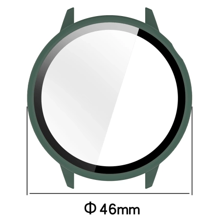 Etui ze szkłem do zegarka Bizon Case+Glass Watch do OnePlus Watch 3 43 mm, zielone