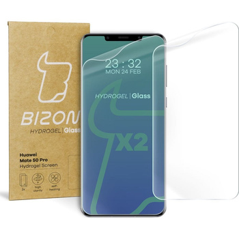 Folia hydrożelowa na ekran Bizon Glass Hydrogel Front Duo do Huawei Mate 50 Pro, 2 sztuki