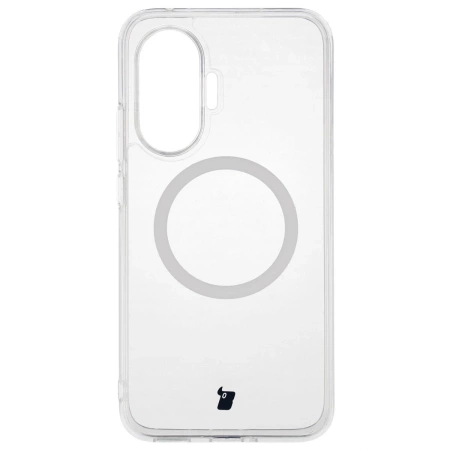 Etui z pierścieniem magnetycznym Bizon Case CrystalO do Xiaomi POCO F7, przezroczyste