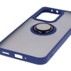 Etui z uchwytem na palec Bizon Case Hybrid Ring do Oppo Reno13 Pro, przydymione z granatową ramką