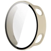 Etui ze szkłem do zegarka Bizon Case+Glass Watch do Xiaomi Watch S4 41 mm, beżowe
