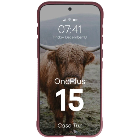 Pancerne etui Bizon Case Tur do OnePlus 15, burgundowe