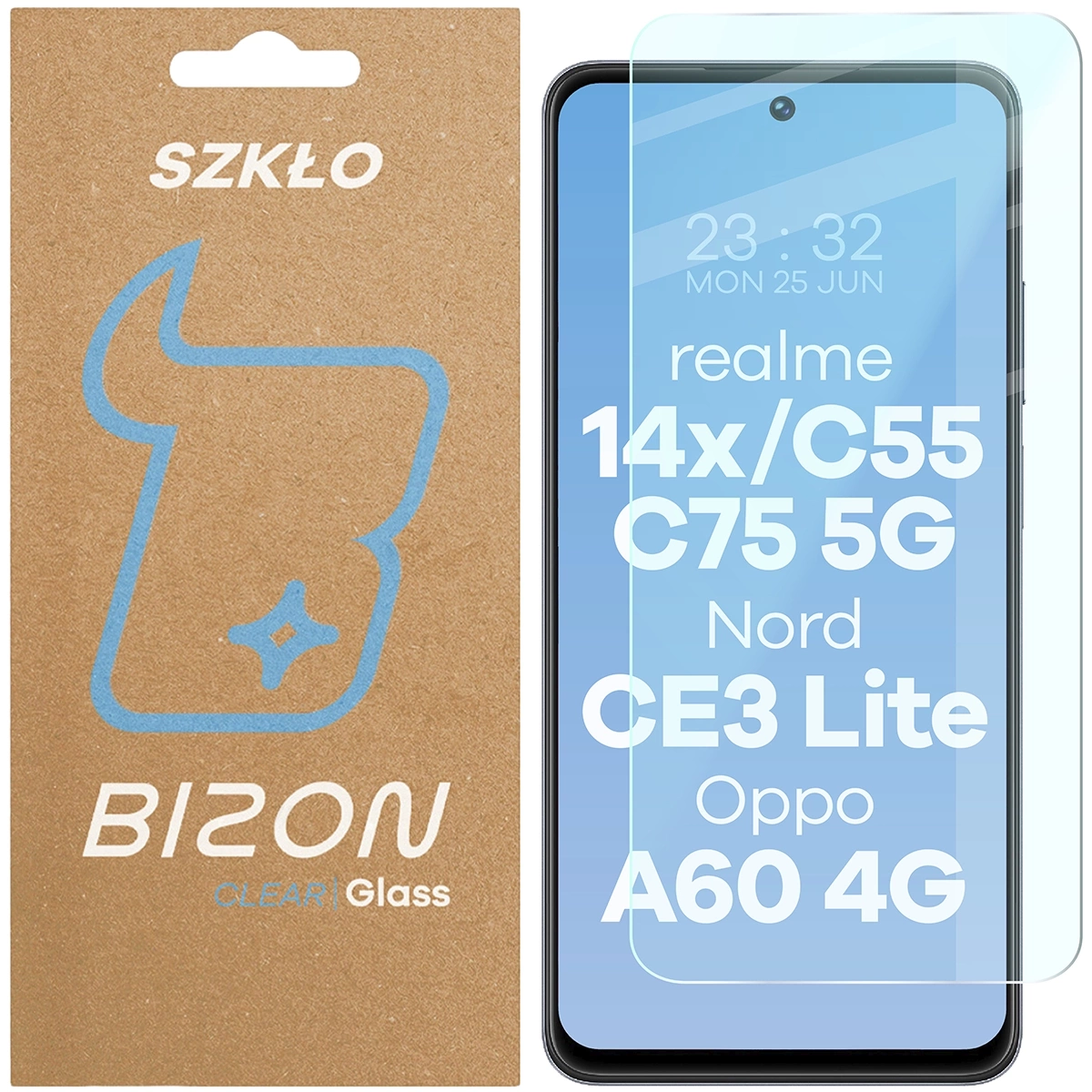 Szkło hartowane Bizon Glass Clear 2 do Realme 14x 5G / C55 / C75/ OnePlus Nord CE 3 Lite / Oppo A60 4G