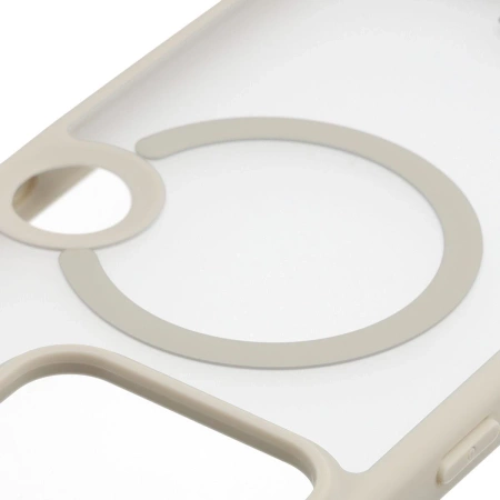 Etui z pierścieniem magnetycznym Bizon Case MatteO do Nothing Phone (3), przydymione-beżowe