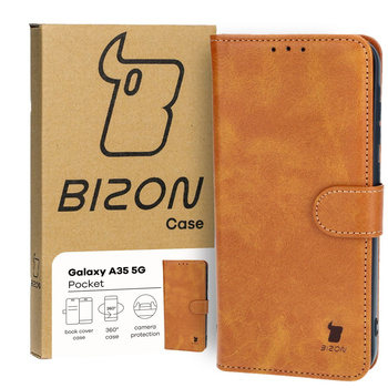 Etui z klapką Bizon Case Pocket do Galaxy A35 5G, brązowe