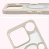 Etui z pierścieniem magnetycznym Bizon Case MatteO do Nothing Phone (3), przydymione-beżowe