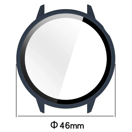 Etui ze szkłem do zegarka Bizon Case+Glass Watch do OnePlus Watch 3 43 mm, niebieskie