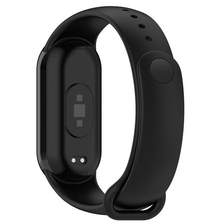 Silikonowy pasek Bizon Strap Watch Dots do Xiaomi Smart Band 10 / 9 / 9 NFC / 8, czarny