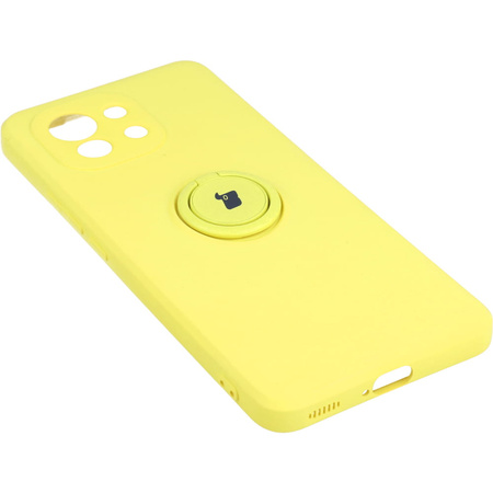 Etui Bizon Case Silicone Ring do Xiaomi Mi 11, żółte