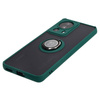 Etui z uchwytem na palec Bizon Case Hybrid Ring do Xiaomi 13 Lite, przydymione z ciemnozieloną ramką