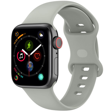 Pasek Bizon Strap Watch Silicone S do Apple Watch 44/45/46/49 mm, jasnoszary