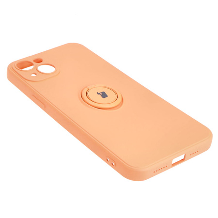 Etui Bizon Case Silicone Ring Sq do iPhone 15 Plus, pomarańczowe