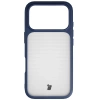 Etui Bizon Case Angelo do iPhone 17 Pro, półprzezroczyste z granatową ramką